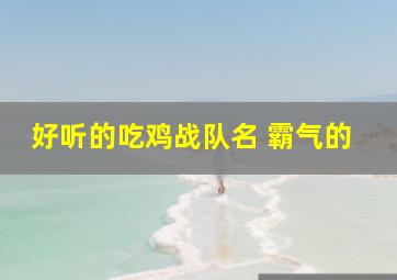 好听的吃鸡战队名 霸气的